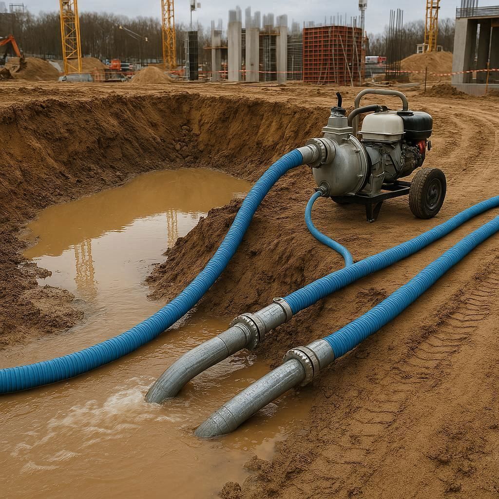 Водопонижение и осушение котлована в Пущине