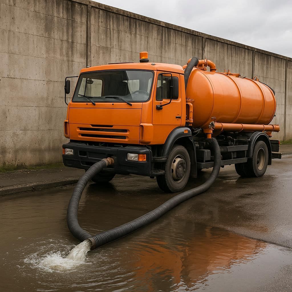 Откачка воды в Пущине