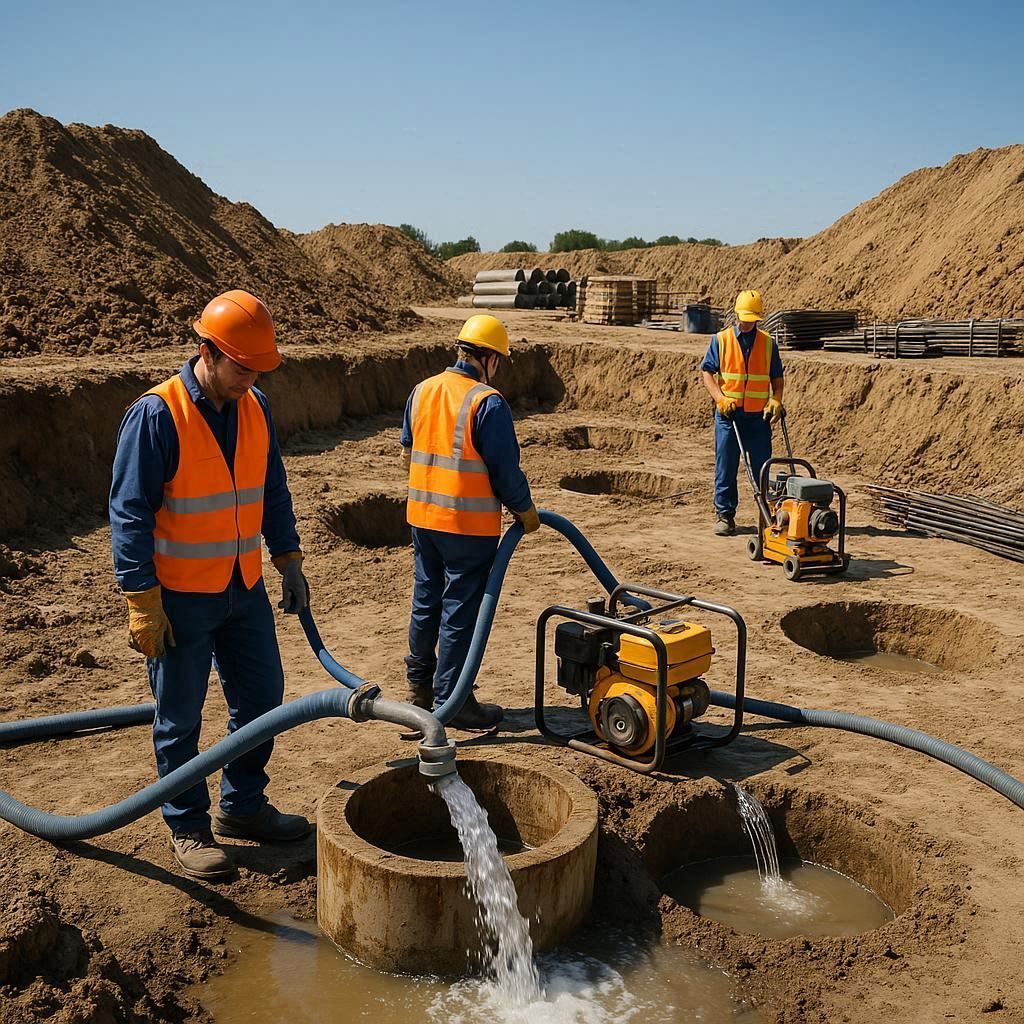 Глубинное водопонижение скважинами в Пущине