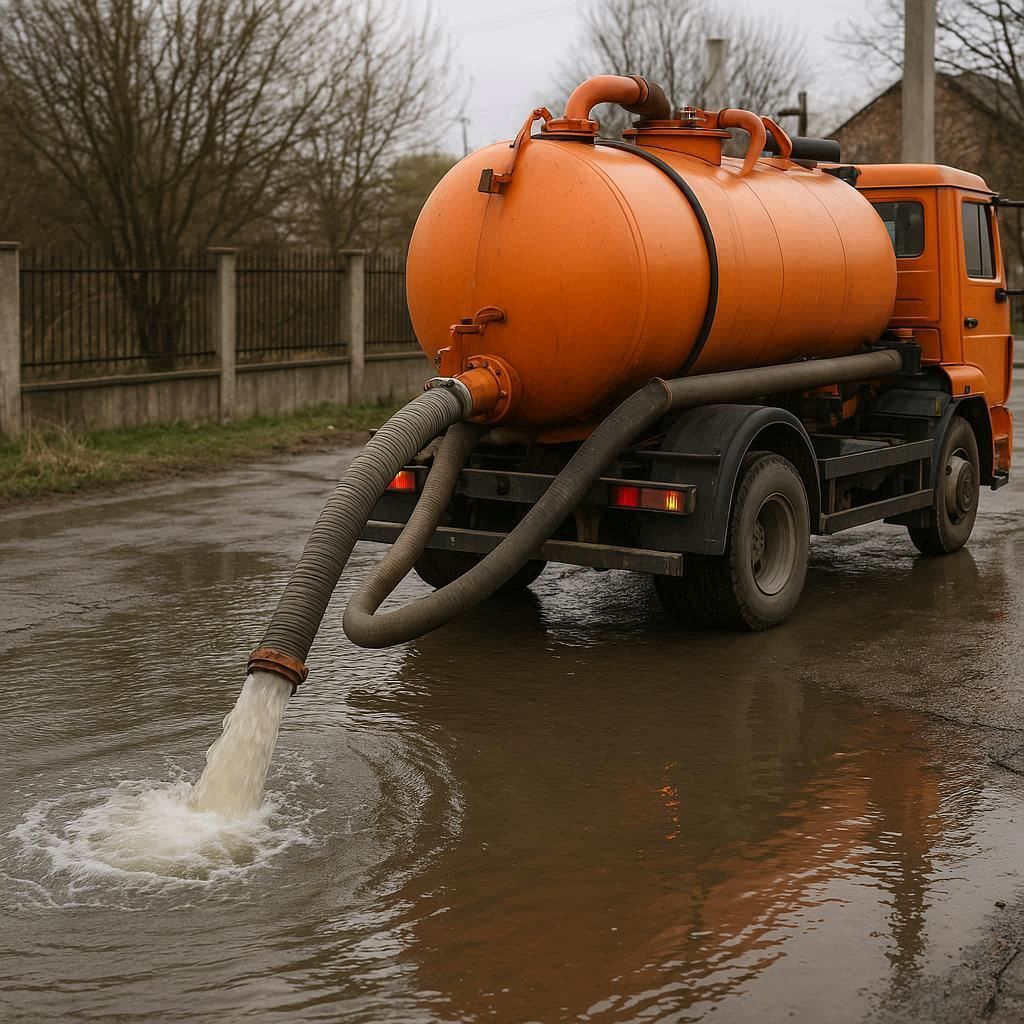 Откачка воды в Пущине