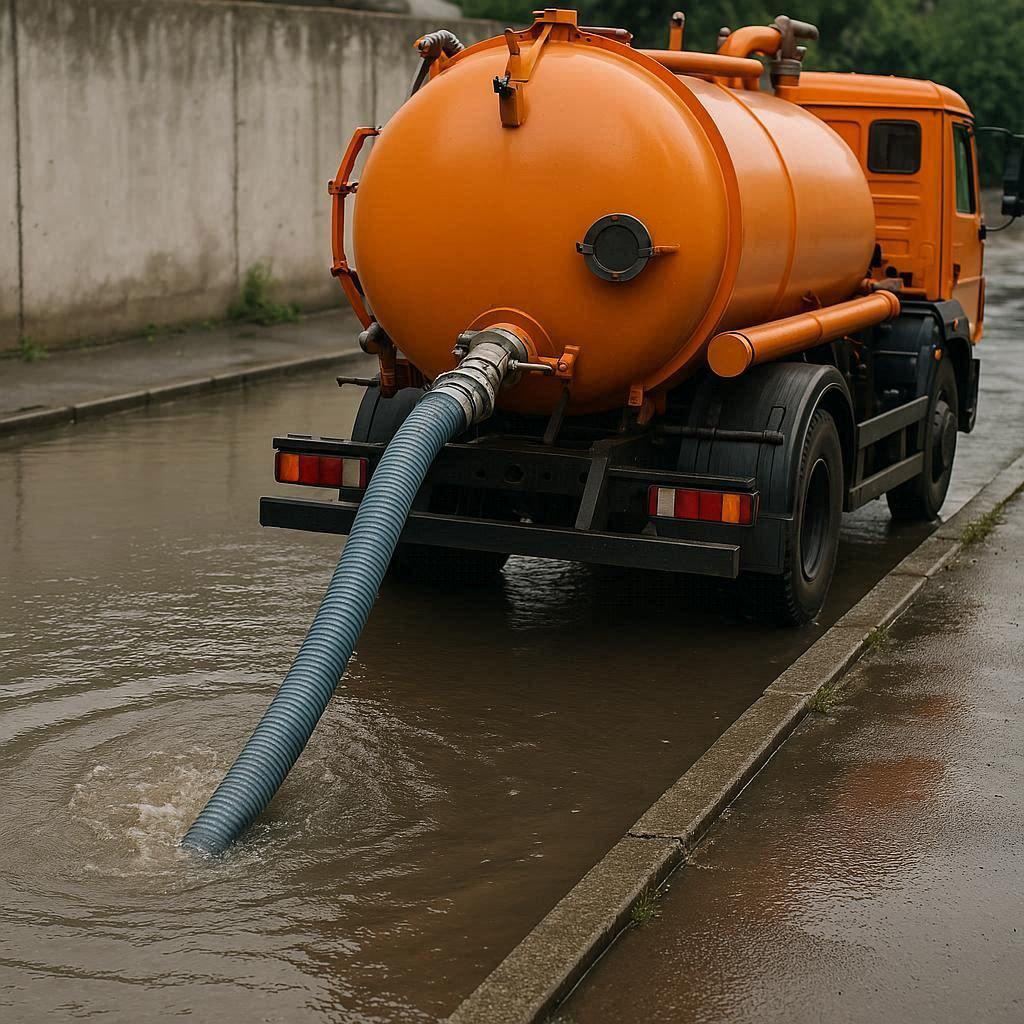 Откачка воды в Пущине